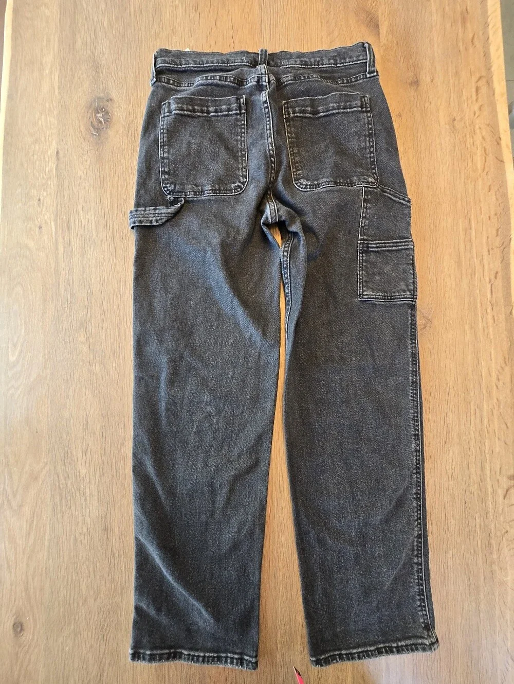 Hollister Baggy Carpenter Jeans Mens 30x32 Black Utility Wide Leg Denim - Picture 2 of 10